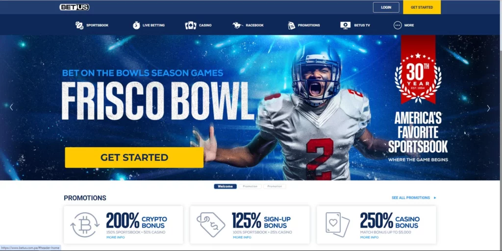 BetUS Sports Betting Desktop Screenshot